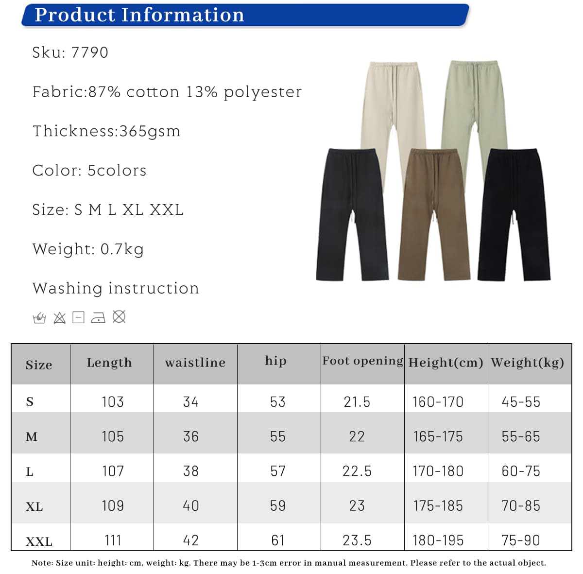 Brushed Fleece 365Gsm Solid wide-leg sweatpants – detail 1