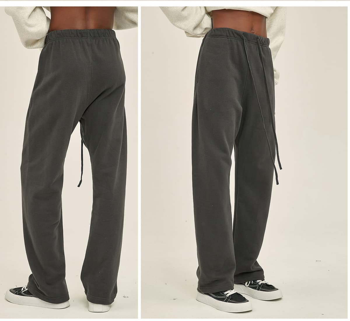 Brushed Fleece 365Gsm Solid wide-leg sweatpants – detail 9