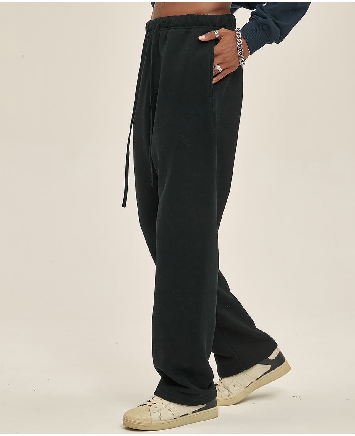 Brushed Fleece 365Gsm Solid wide-leg sweatpants – detail 10