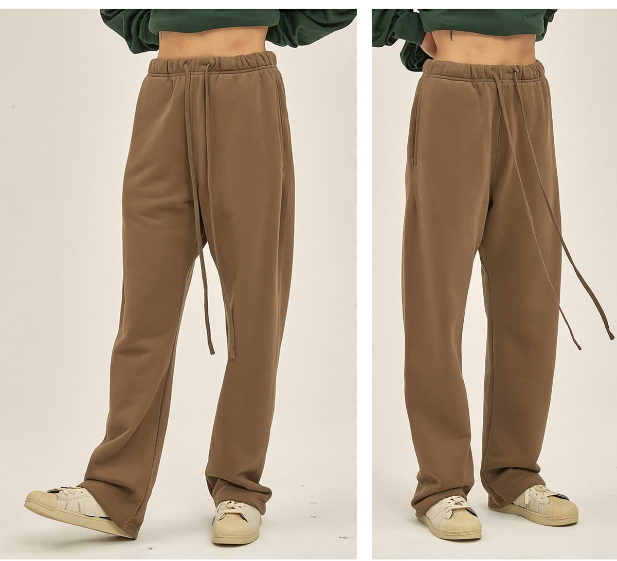Brushed Fleece 365Gsm Solid wide-leg sweatpants – detail 11