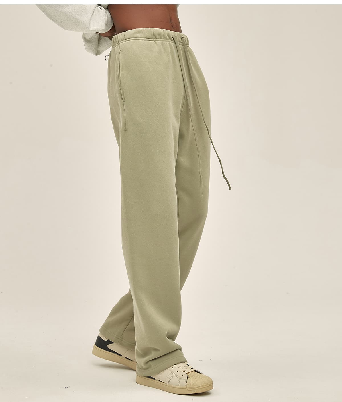 Brushed Fleece 365Gsm Solid wide-leg sweatpants – detail 13