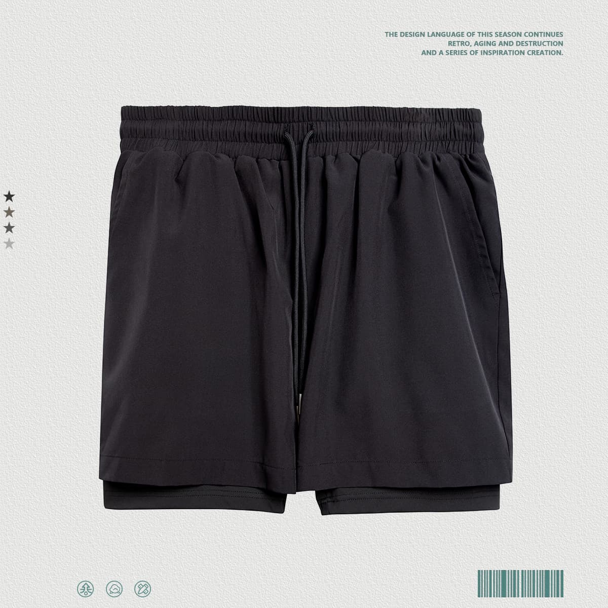 Outdoor Wear Quick-Drying Double Layer Sports Shorts