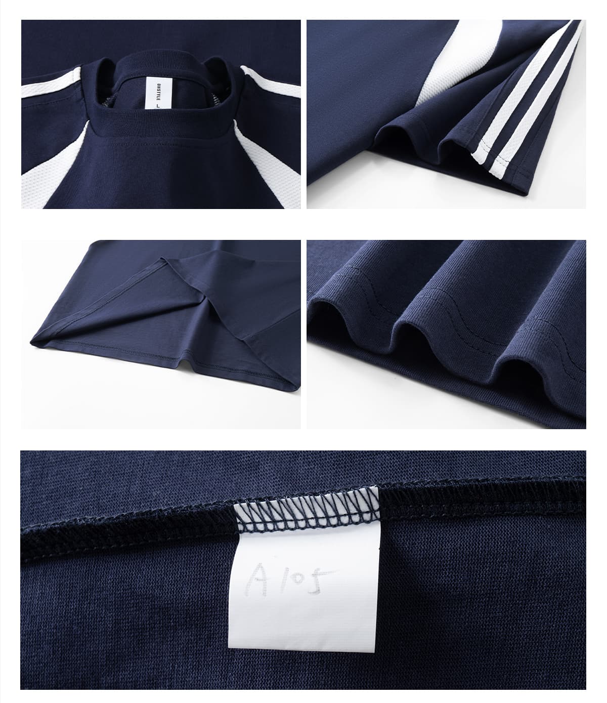 Cotton 240gsm Patchwork Reglan Sleeve T-shirt – detail 6