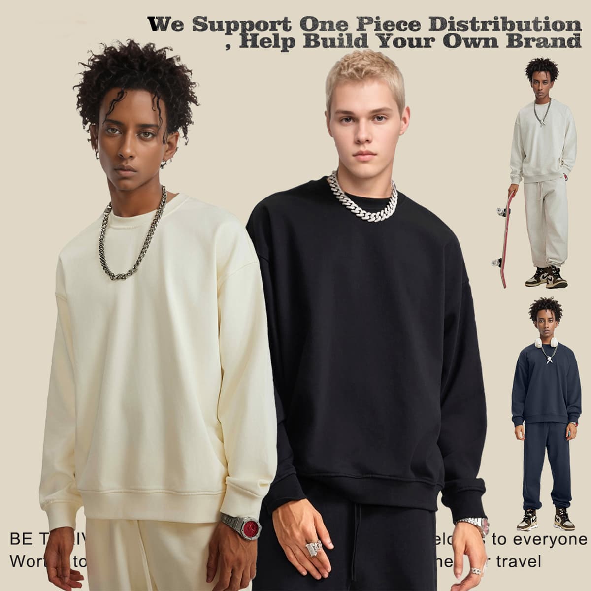 Terry 360Gsm Oversized Solid Sweatshirt — view 1