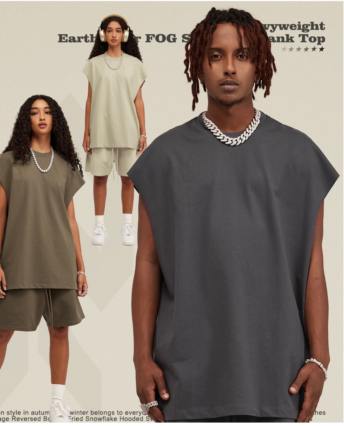 1501 Thick Cotton 305GSM Raw Edge Sleeve Vest – detail 11