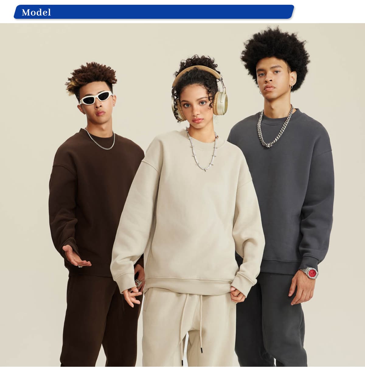 Thick Fleece 345Gsm Oversized Plain Sweatshirt – detail 10