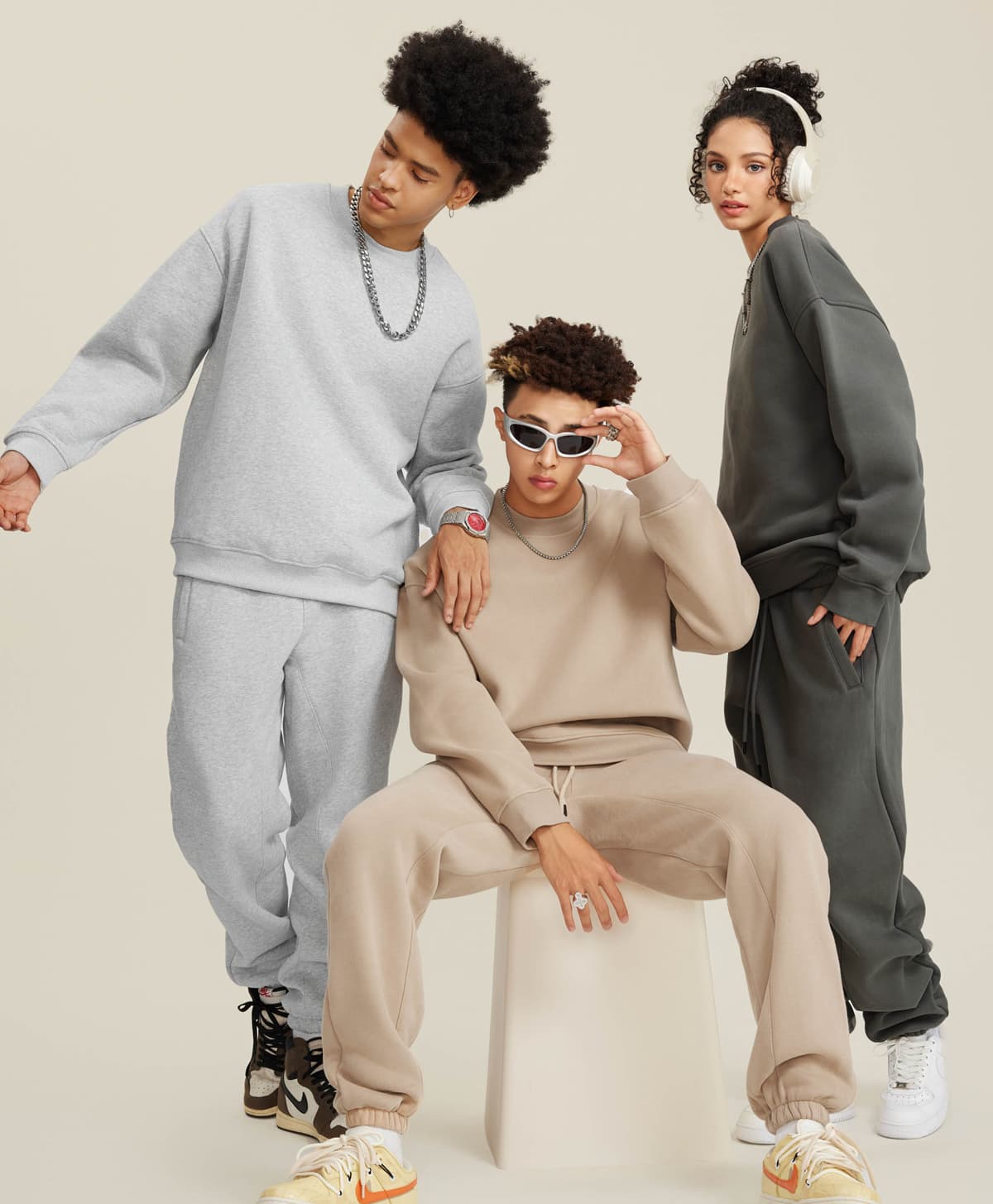 Thick Fleece 345Gsm Oversized Plain Sweatshirt – detail 12