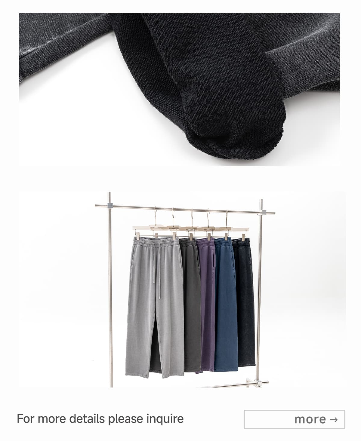 Cotton Terry 380Gsm Vintage Washed Straight Leg Sweatpants – detail 7