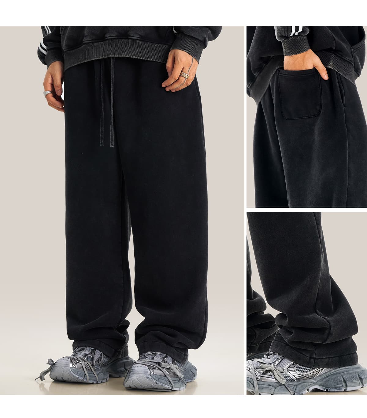 Heavyweight Fleece 332Gsm wash vintage Sweatpants – detail 12