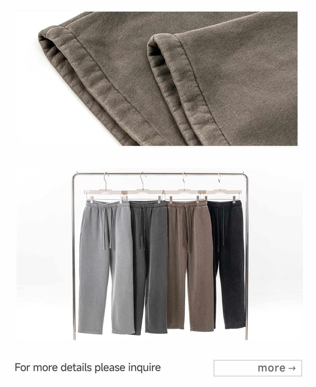 Heavyweight Fleece 332Gsm wash vintage Sweatpants – detail 7