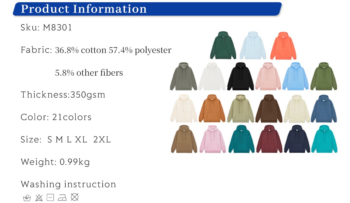 Fleece 350Gsm Unisex Oversized Hoodie – detail 1