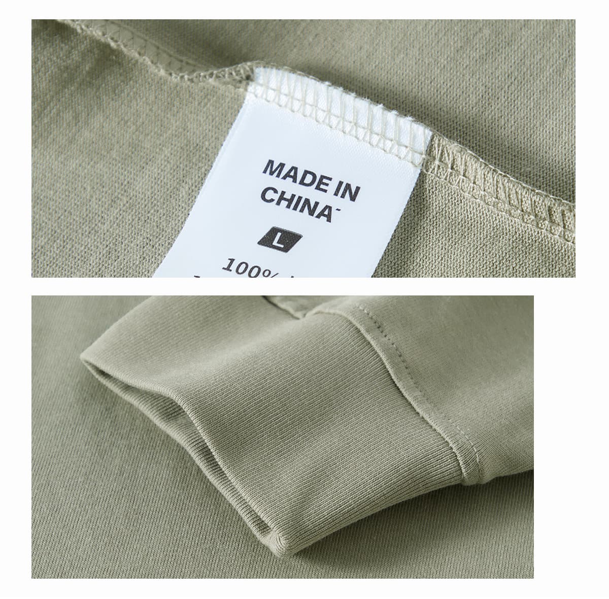 Cotton Long Sleeve 305Gsm solid Oversized T-shirt – detail 4