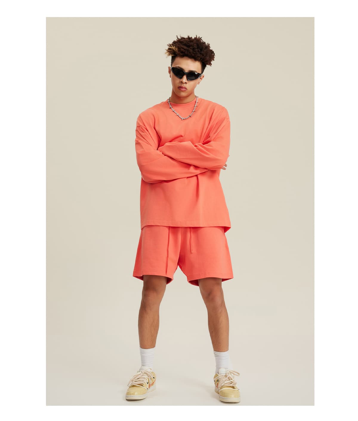 Cotton Long Sleeve 305Gsm solid Oversized T-shirt – detail 10