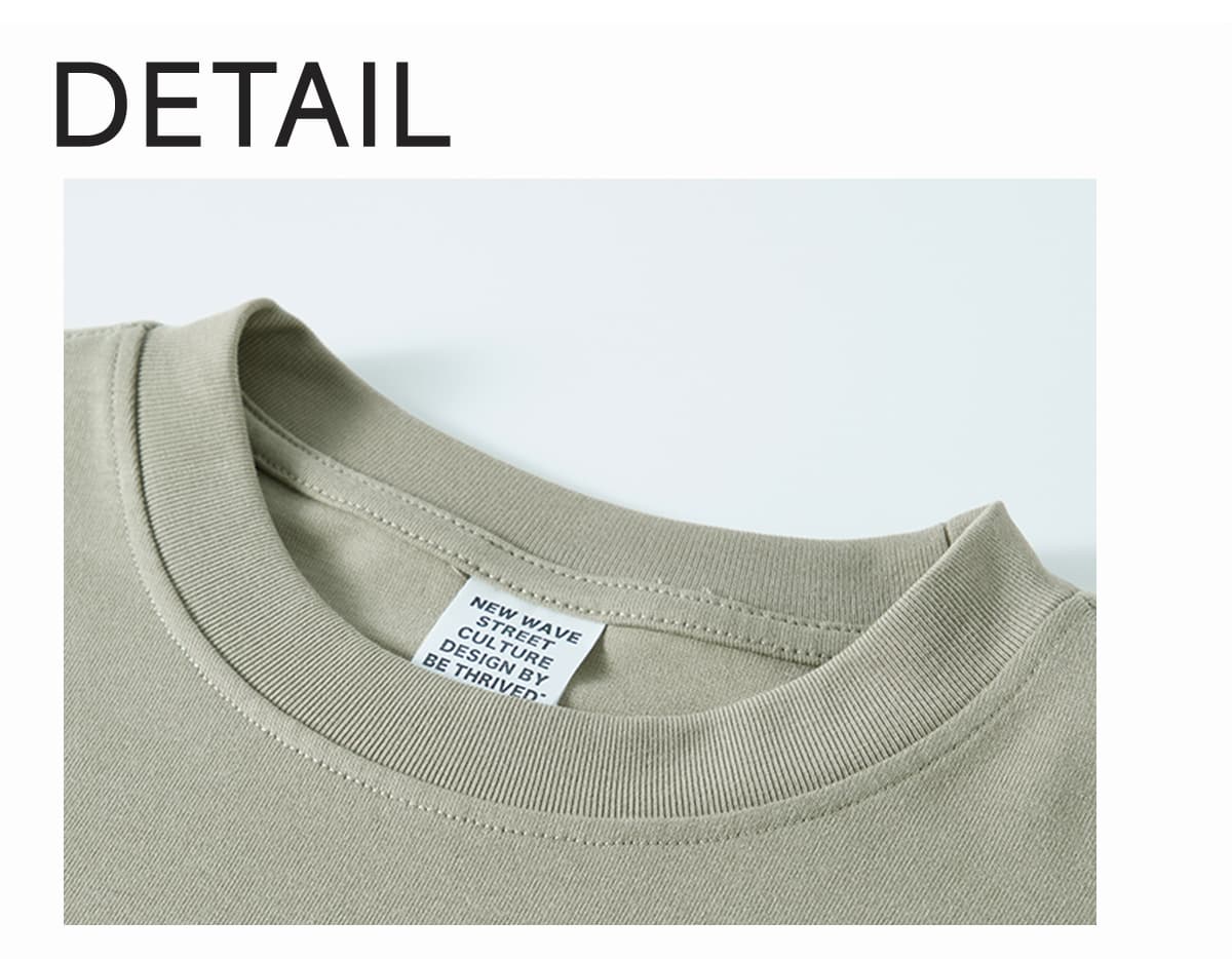 Cotton Long Sleeve 305Gsm solid Oversized T-shirt – detail 3