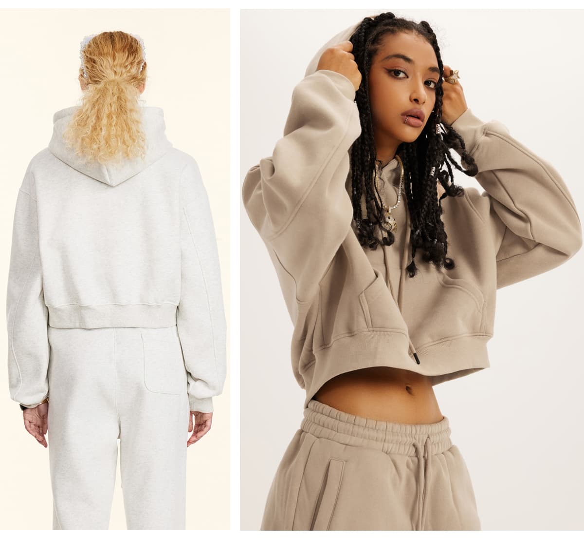 Heavy weight Fleece 345Gsm Cropped Hoodie – detail 10