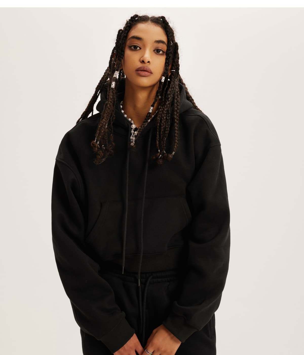 Heavy weight Fleece 345Gsm Cropped Hoodie – detail 14