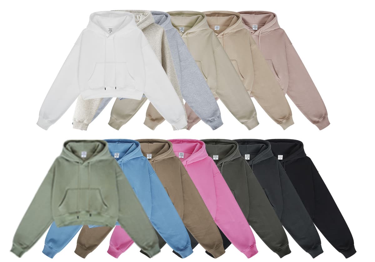 Heavy weight Fleece 345Gsm Cropped Hoodie – detail 8