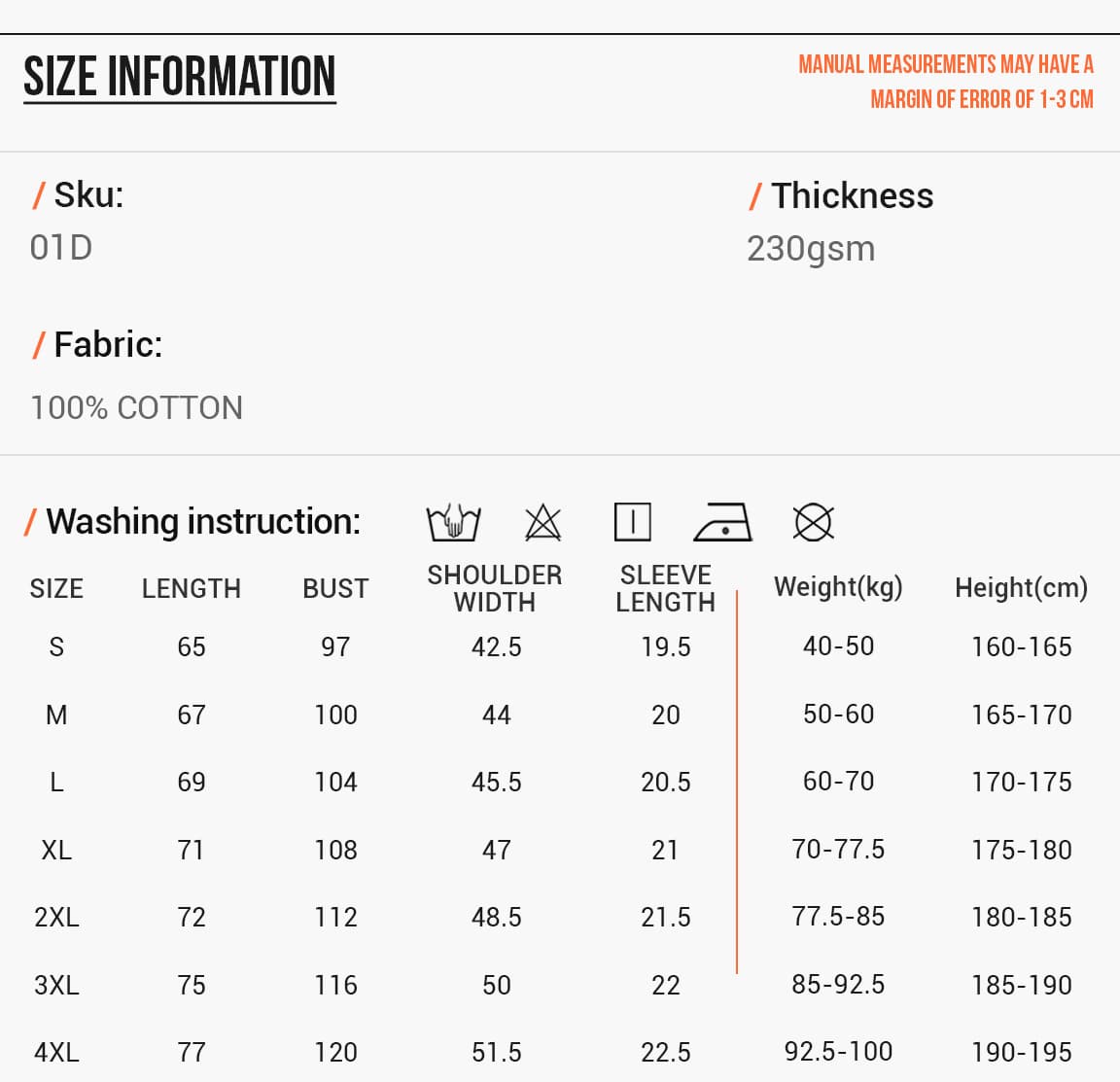 Basic Fit Pure Cotton T-Shirt 230Gsm – detail 2
