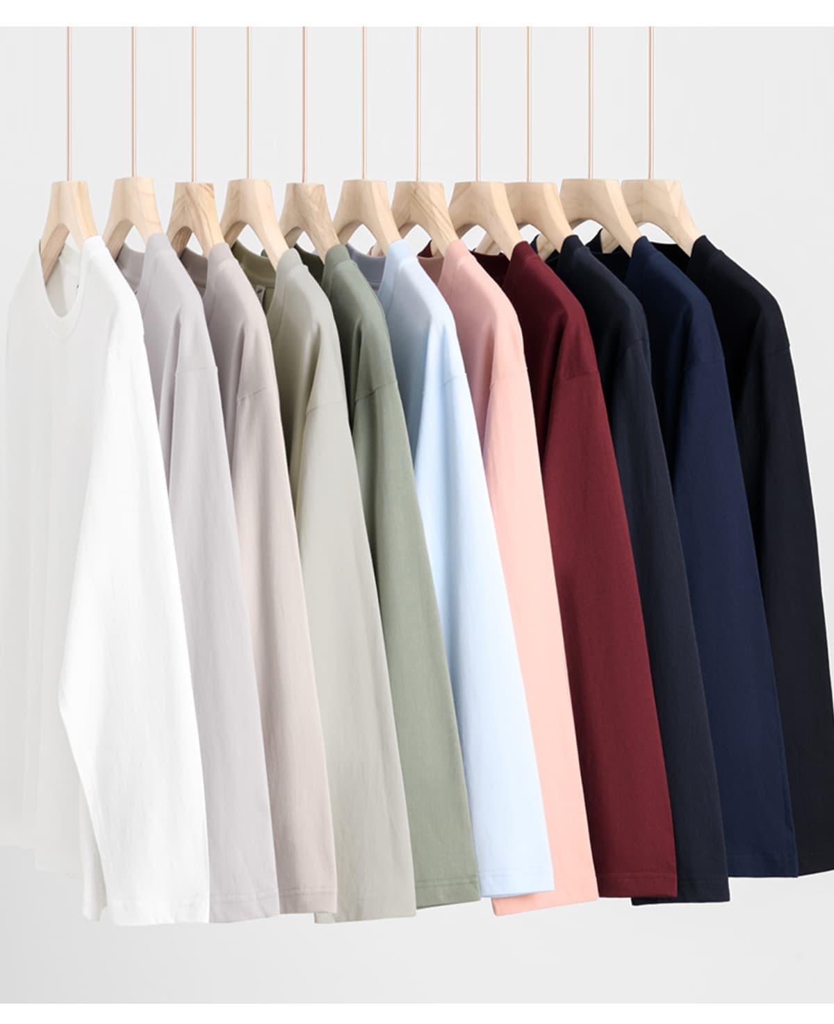 Solid 230Gsm Cotton Long Sleeve T-Shirt – detail 10