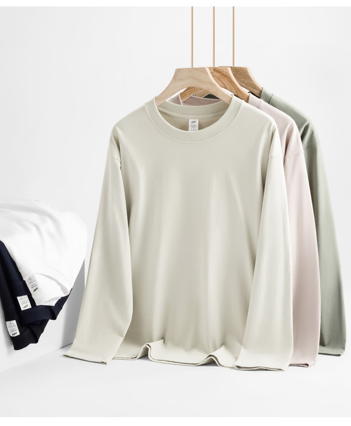 Solid 230Gsm Cotton Long Sleeve T-Shirt – detail 9