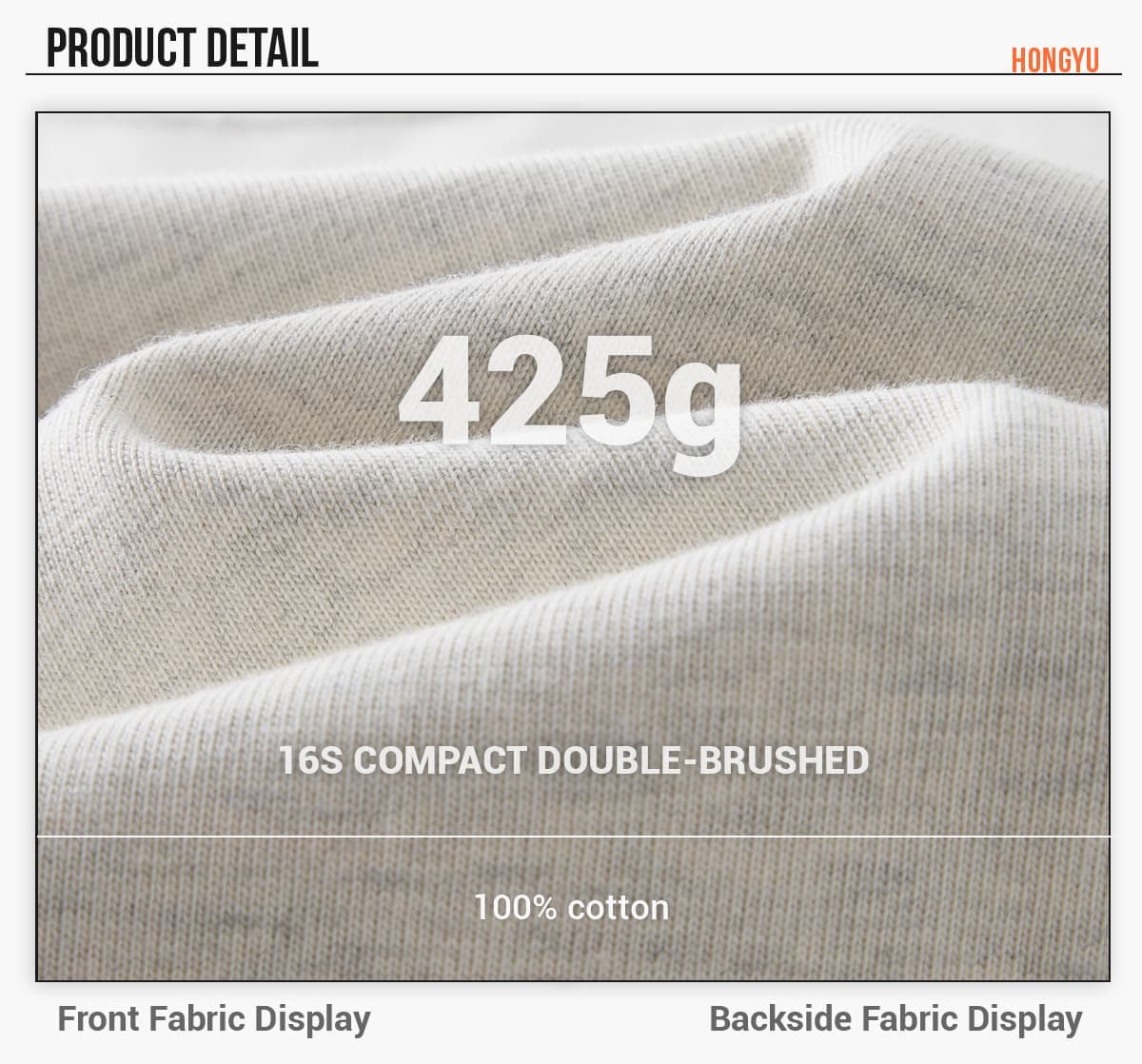 Extra Thick 425GSM Drop Shoulder Oversize T Shirt – detail 5