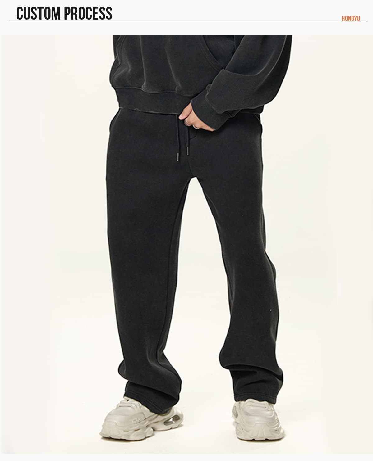 Fleece 350Gsm Distressed Acid Wash Sweatpants – detail 6