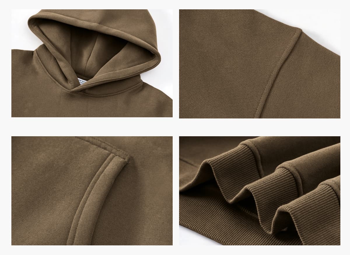 Oversized 345Gsm Fleece Basic Hoodie – detail 10