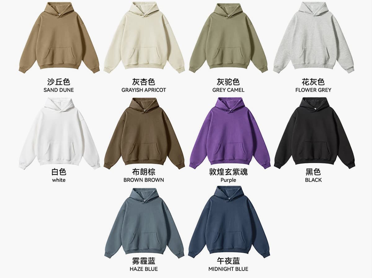 Oversized 345Gsm Fleece Basic Hoodie – detail 4