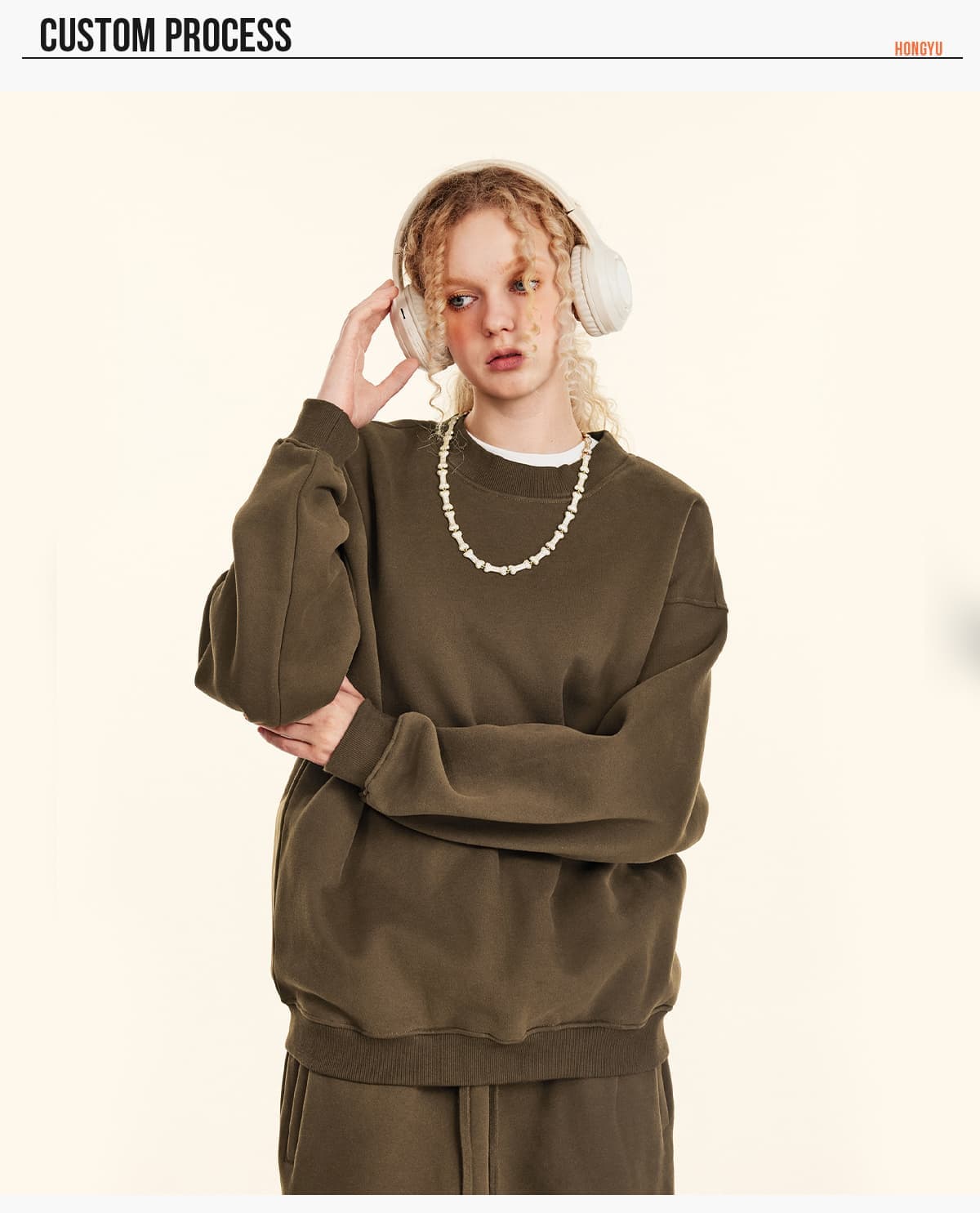 Oversized 345Gsm Fleece Basic Sweatshirt – detail 11