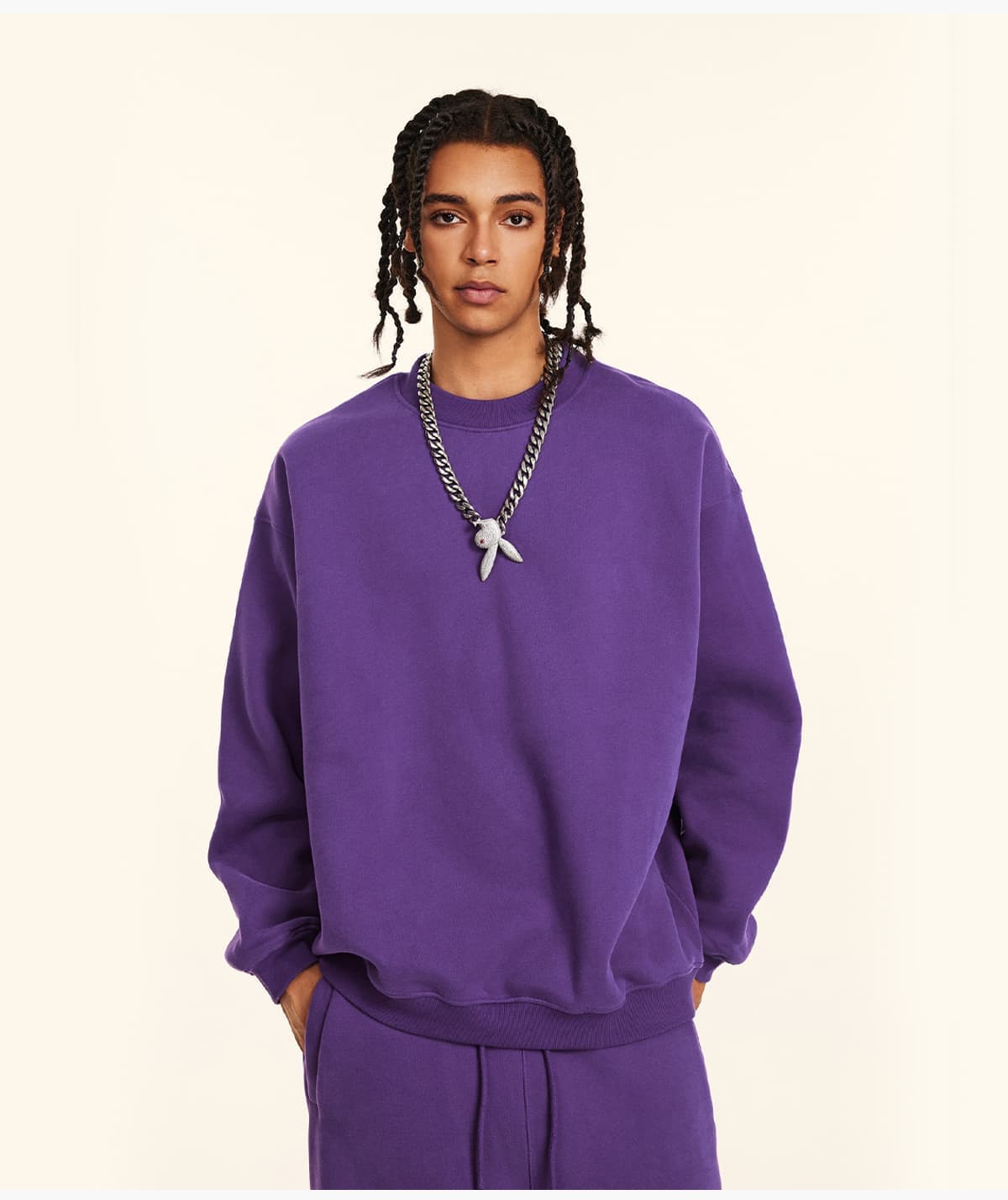 Oversized 345Gsm Fleece Basic Sweatshirt – detail 15
