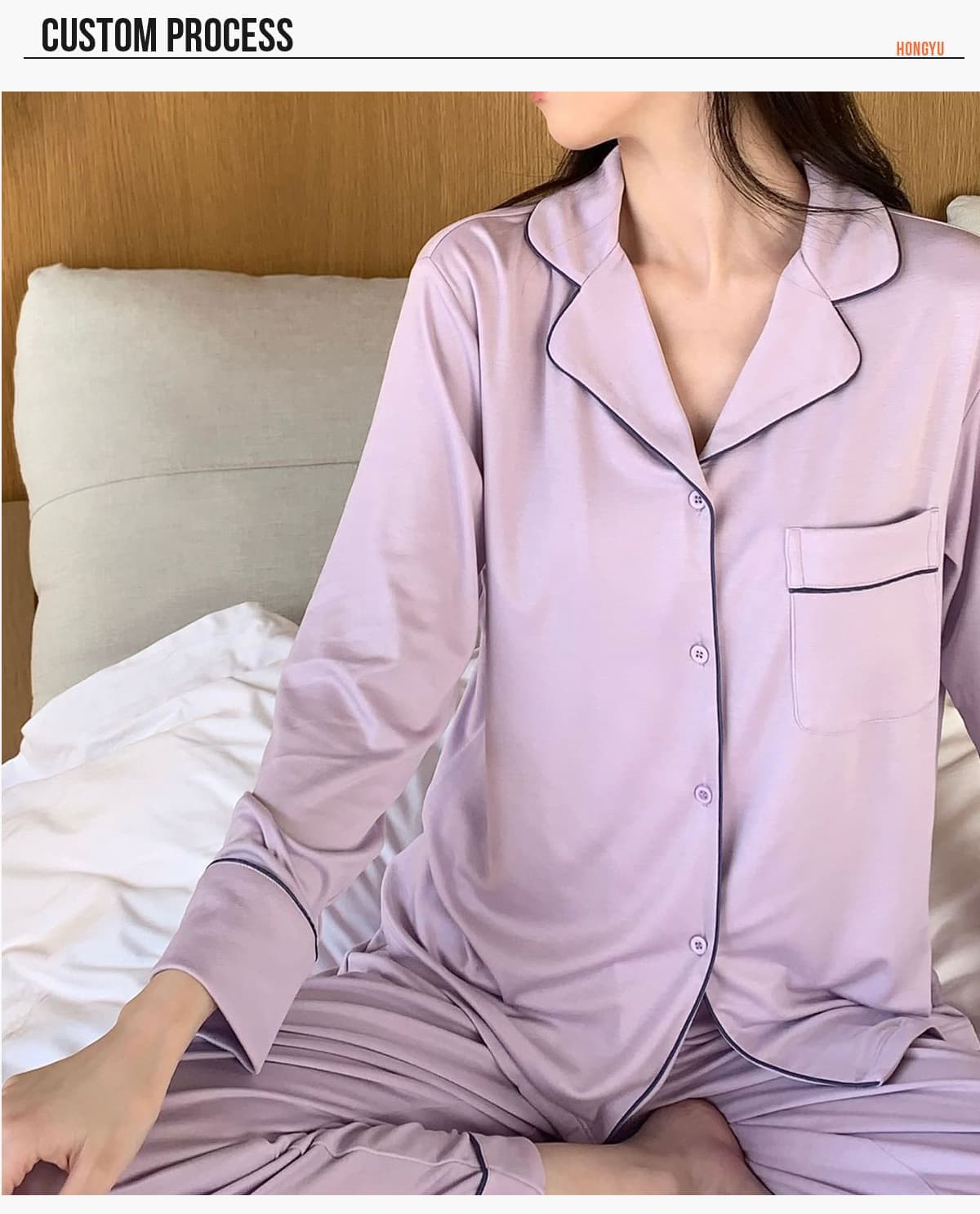 Soft Modal Long Sleeve Pajamas Set – detail 6