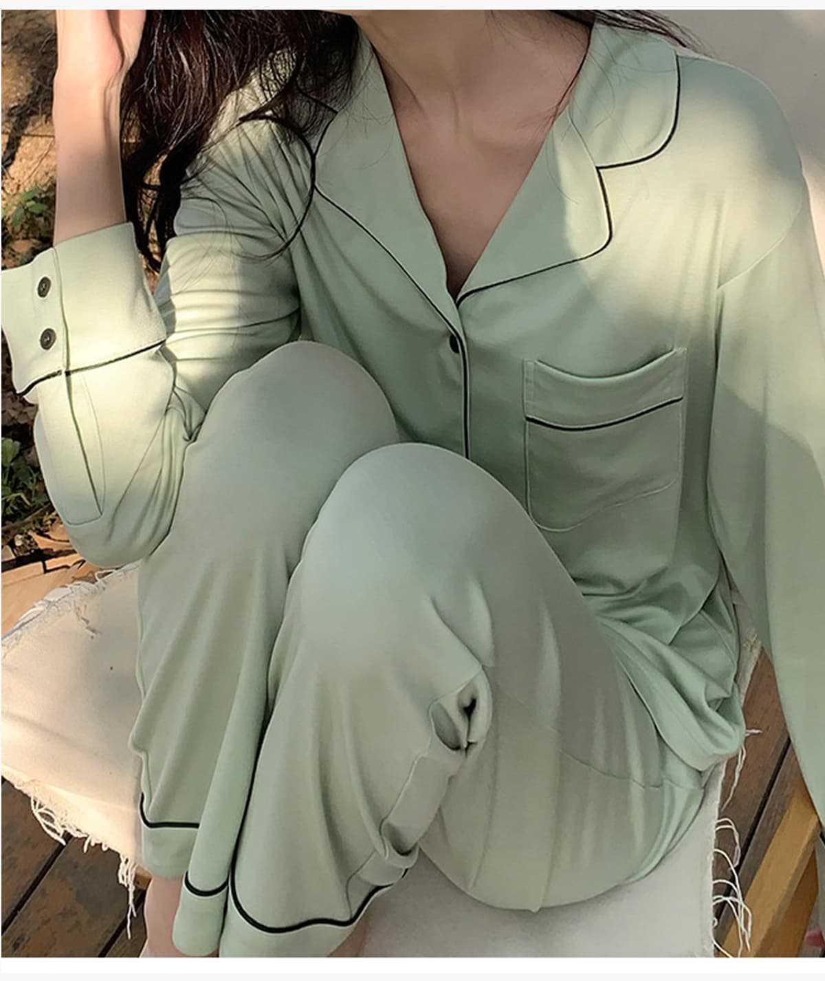 Soft Modal Long Sleeve Pajamas Set – detail 9