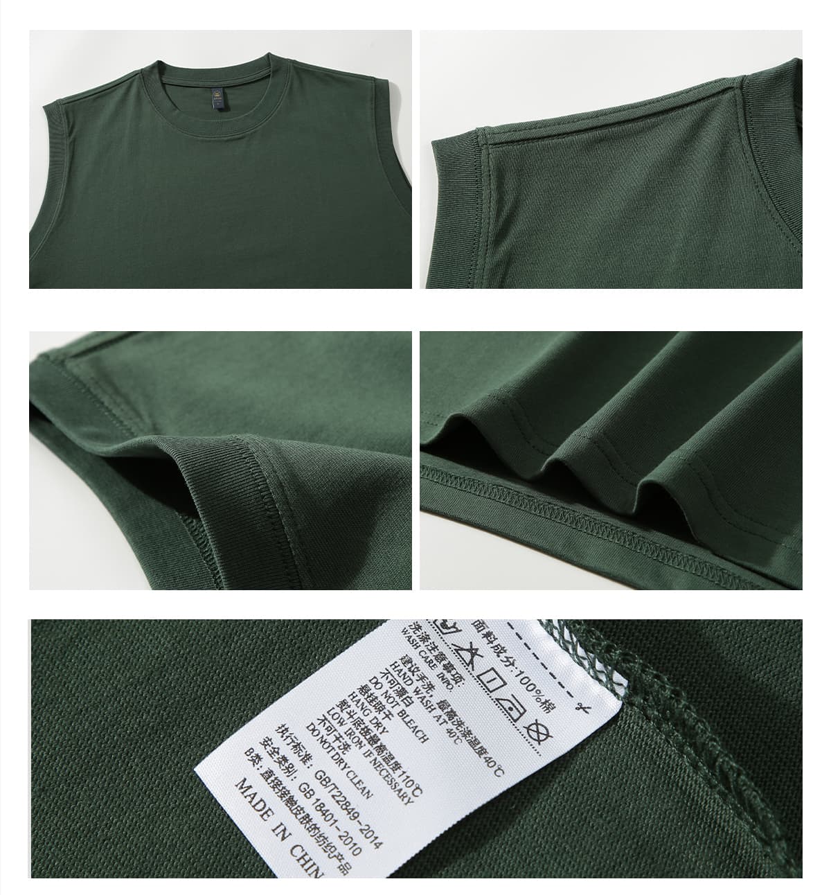 Long-Staple 240Gsm Cotton Unisex Vest – detail 6