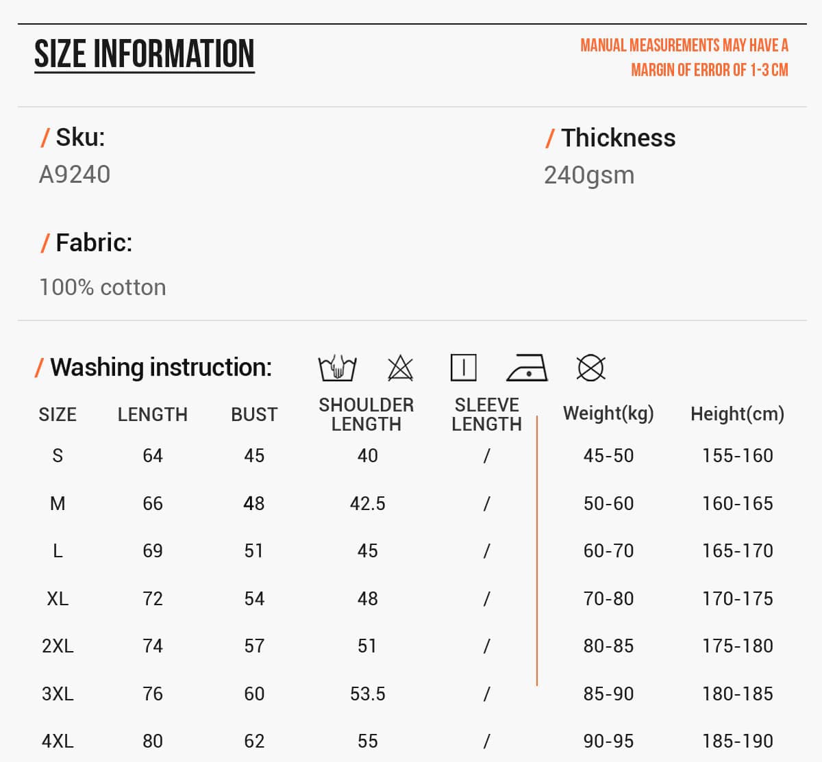 Cotton 240Gsm Basic Fit Unisex T-Shirt – detail 2