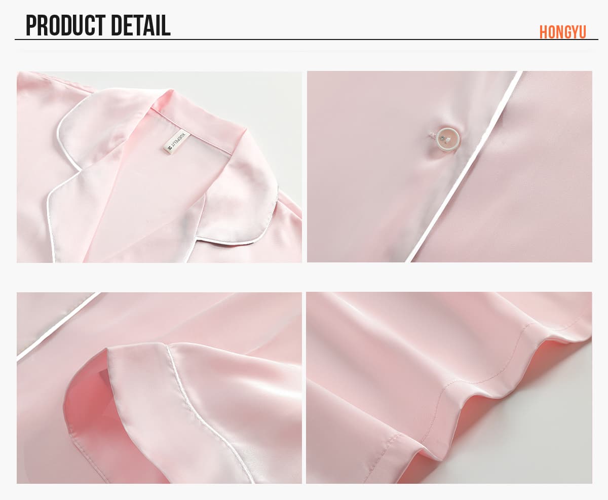 Silk Elegant Long Sleeve Pajama Set – detail 4