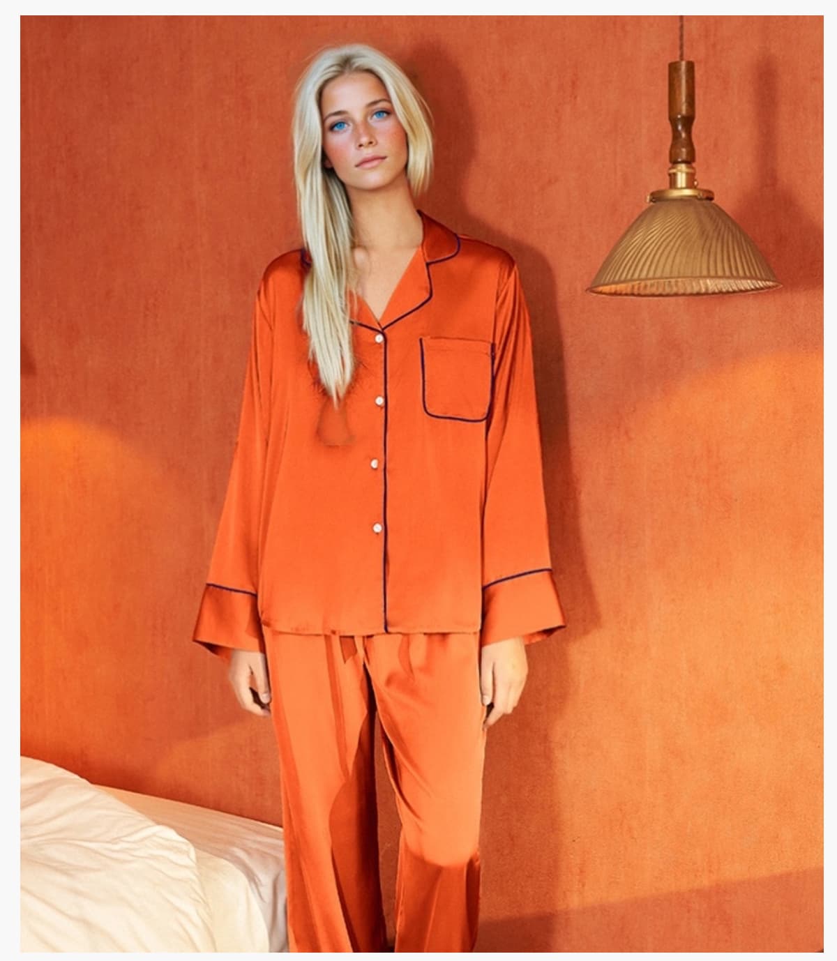 Silk Elegant Long Sleeve Pajama Set – detail 6
