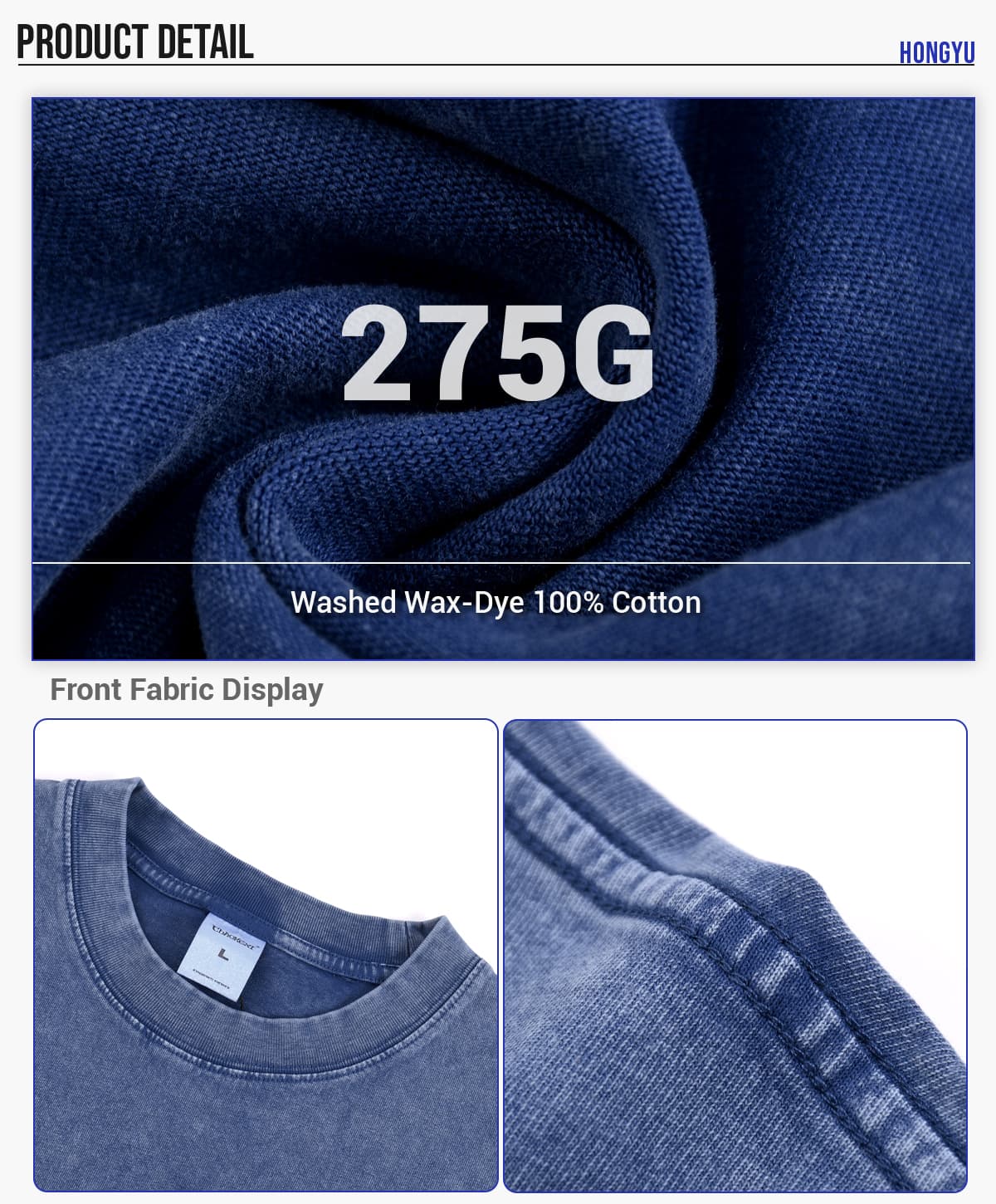 Acid Wash 275GSM Cotton Oversized T-Shirt – detail 5