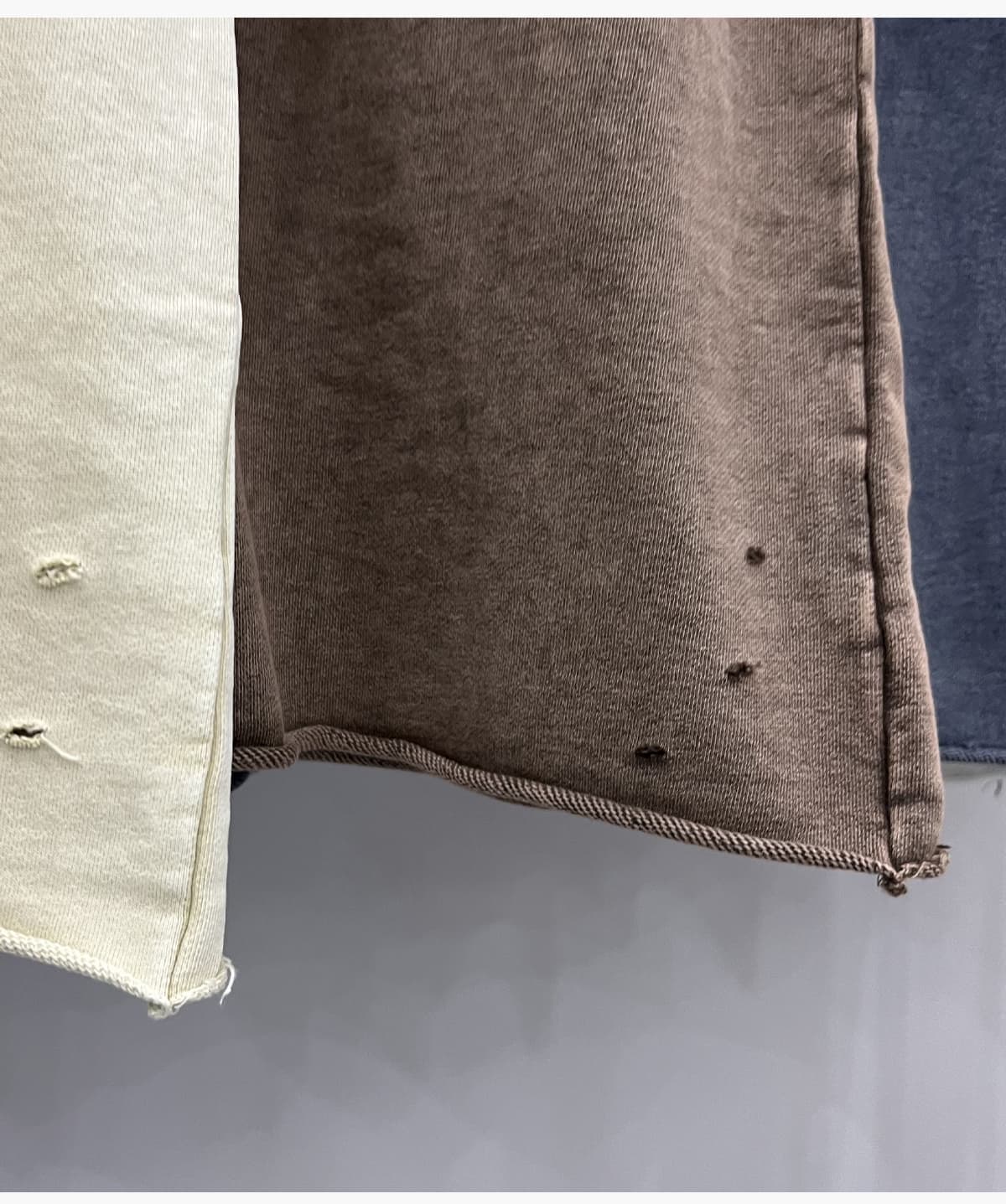 Terry 330GSM Acid Wash Distressed Raw Edge Reglan Sleeve T-Shirt – detail 11