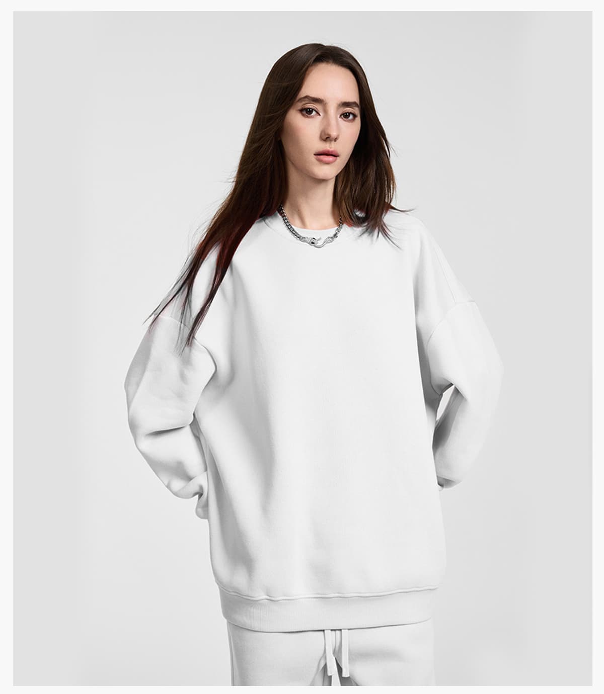 Fleece 350Gsm Overszied Crewneck Sweatshirt – detail 11