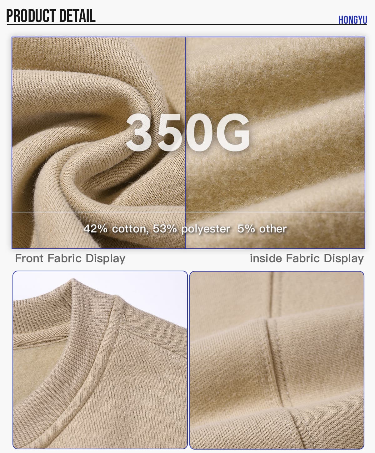 Fleece 350Gsm Overszied Crewneck Sweatshirt – detail 6
