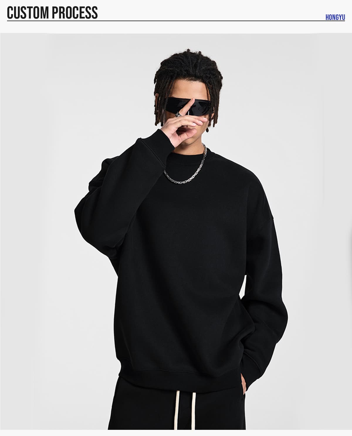 Fleece 350Gsm Overszied Crewneck Sweatshirt – detail 9
