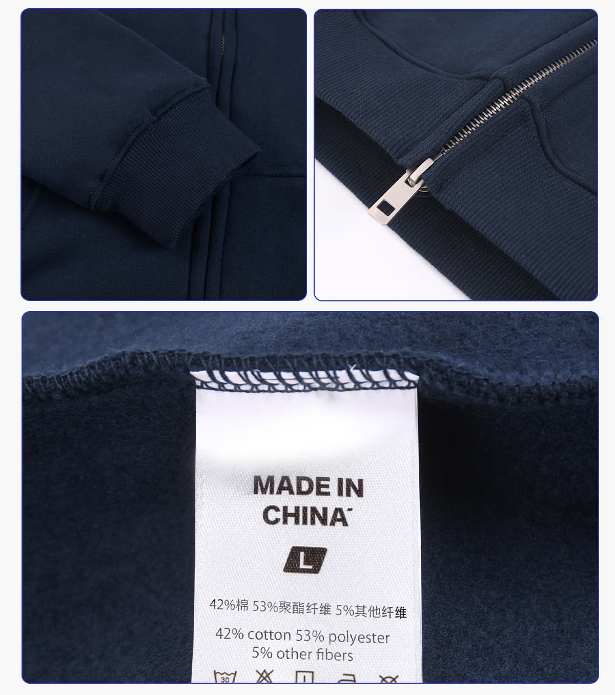 Fleece 350Gsm Oversized Zip-up Hoodie – detail 7