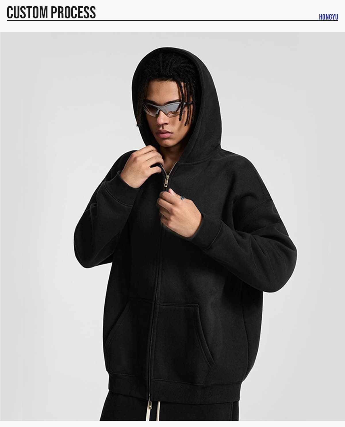 Fleece 350Gsm Oversized Zip-up Hoodie – detail 9