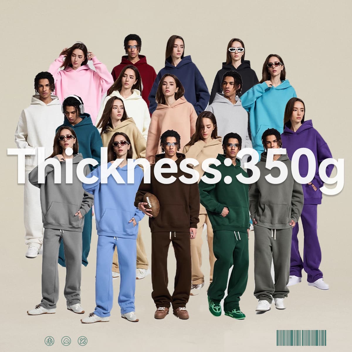 Fleece 350Gsm Oversized Hoodie without String — view 1