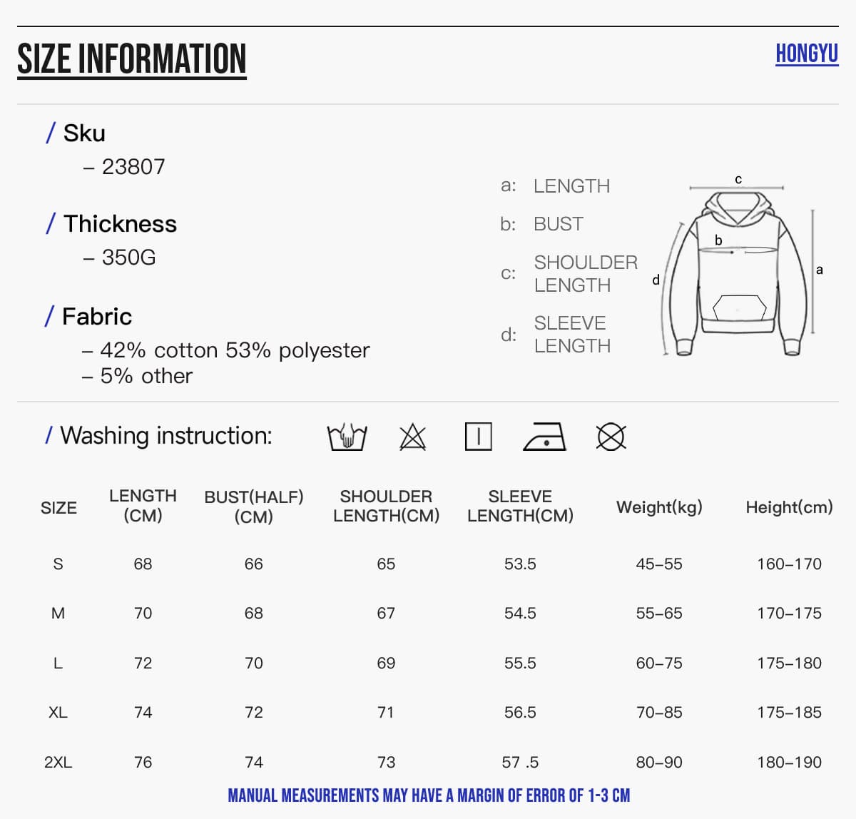 Fleece 350Gsm Oversized Hoodie without String – detail 2