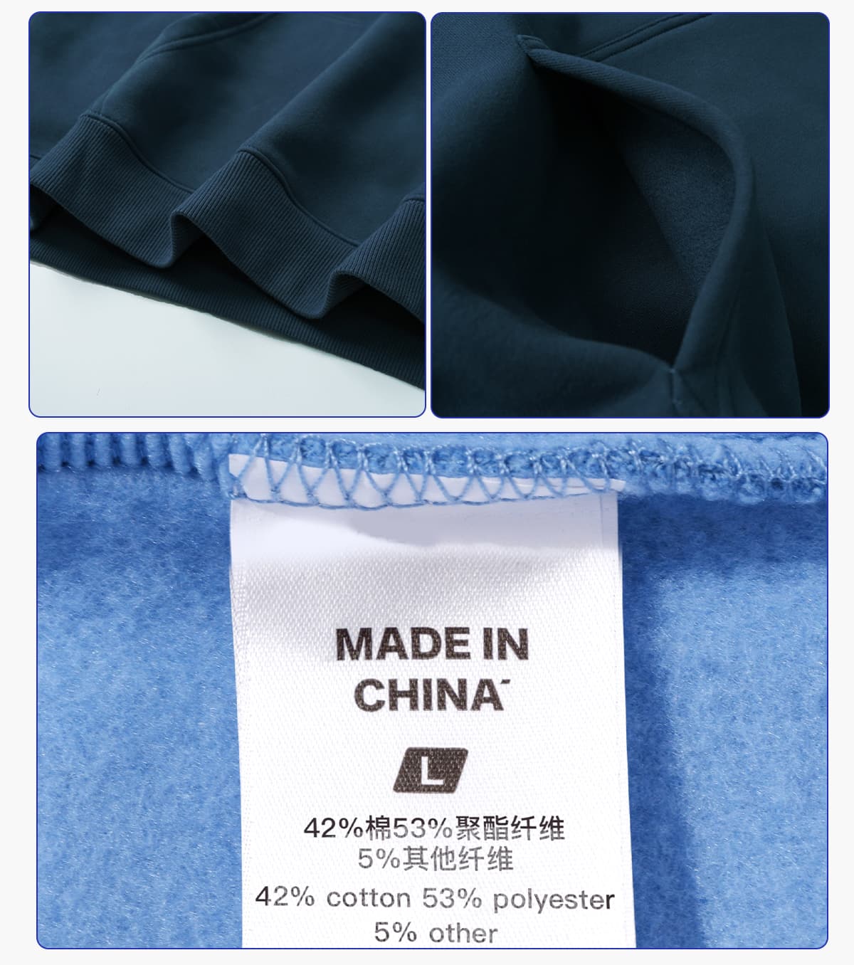 Fleece 350Gsm Oversized Hoodie without String – detail 7