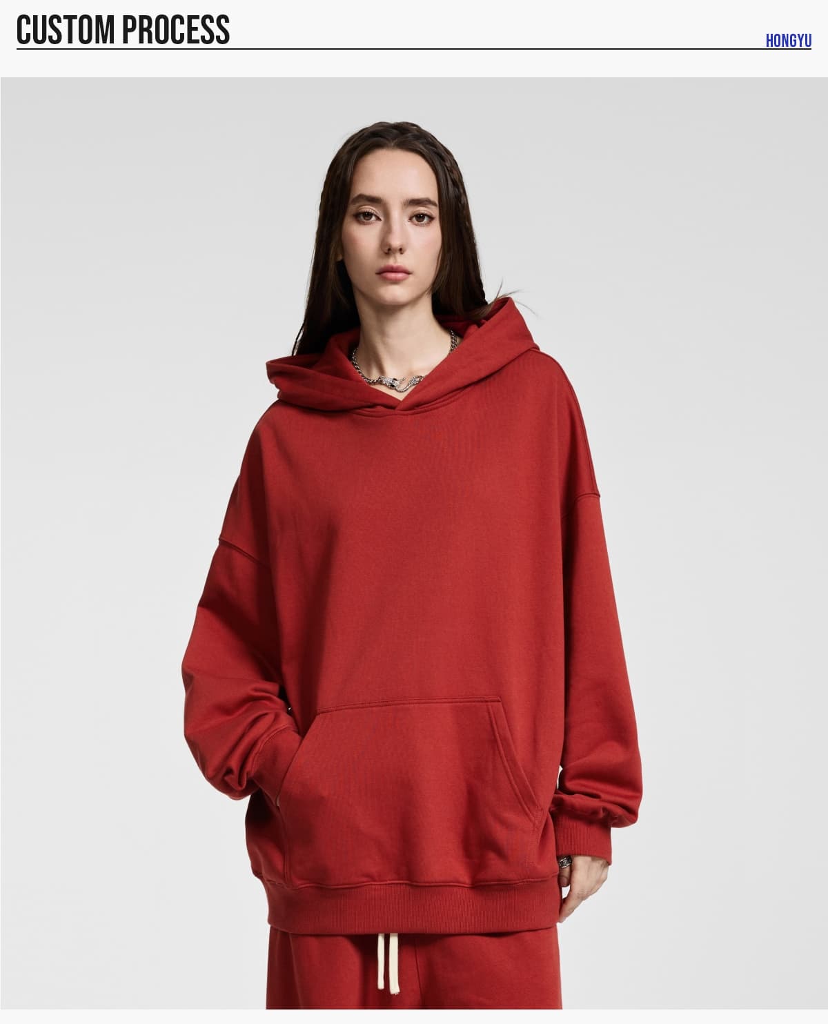 Heavy 400Gsm Terry Oversized Unisex Hoodie – detail 8