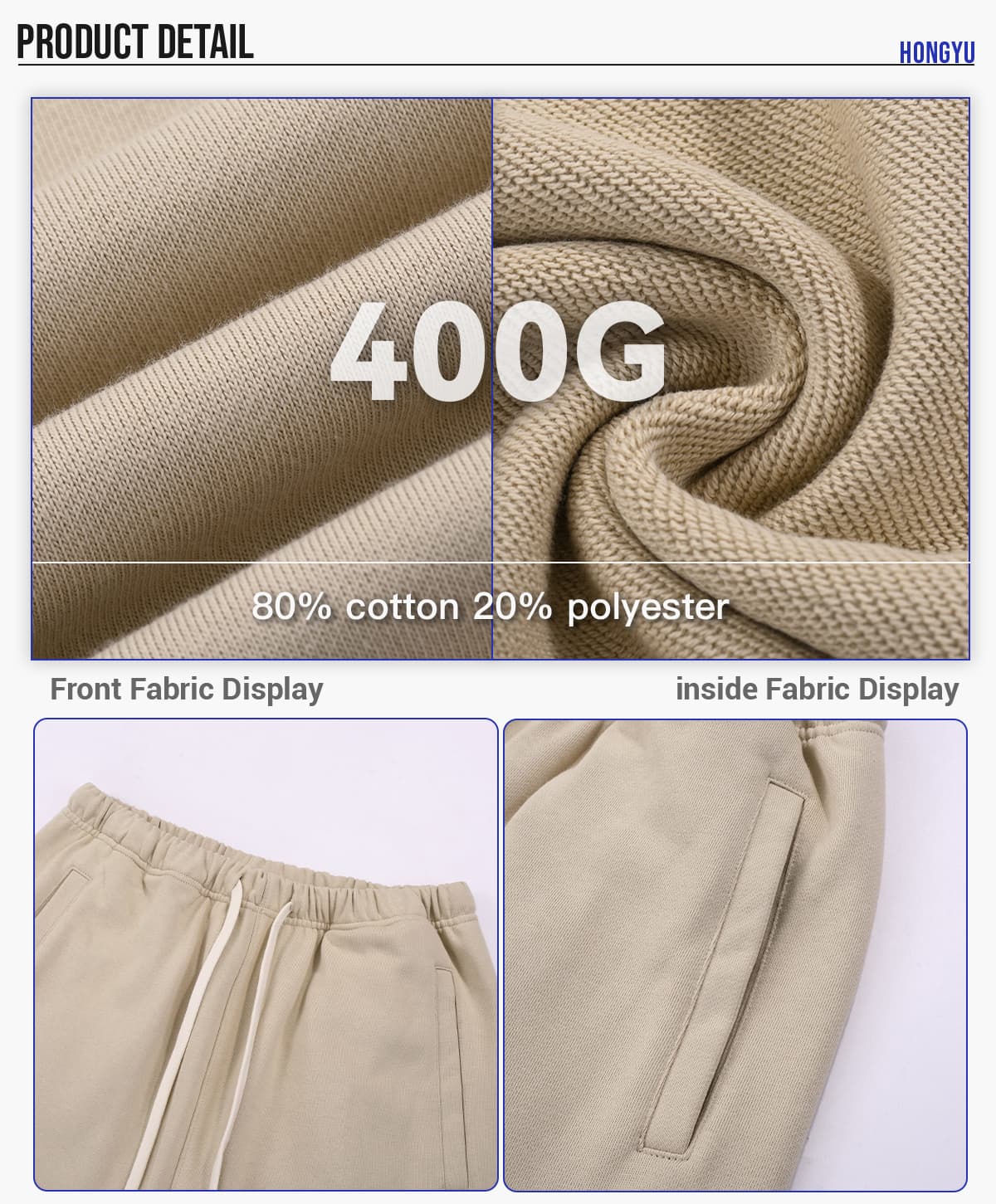 Heavy French Terry 400Gsm Joggers – detail 5