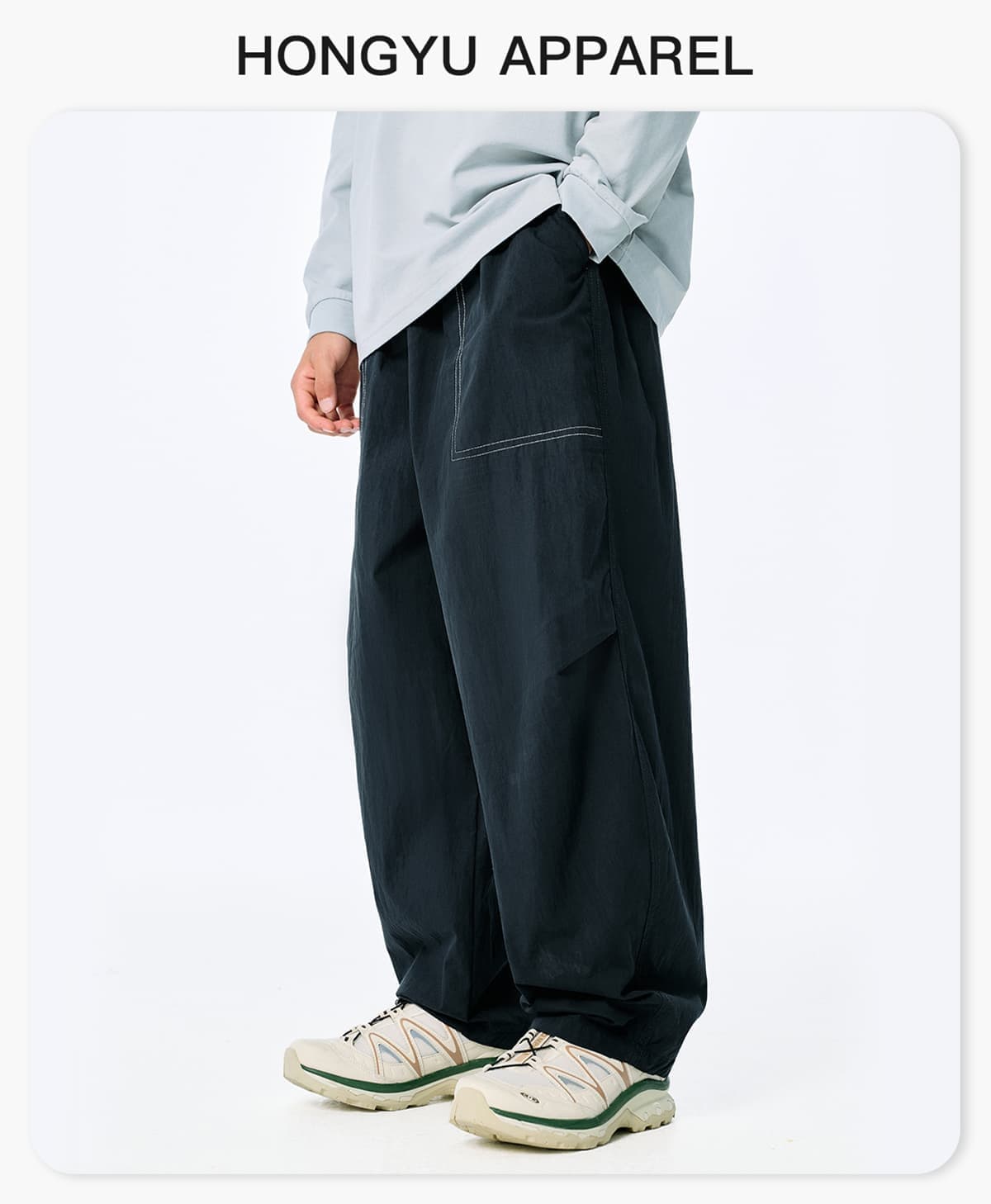 Casual Wide-Leg Woven Trousers For Kids – detail 1