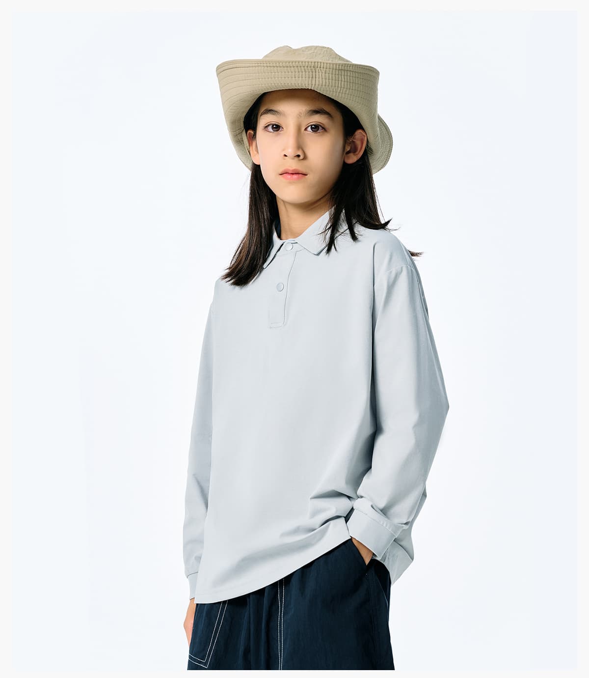 Kids’ Quick-Dry Lightweight Long Sleeve Polo – detail 10
